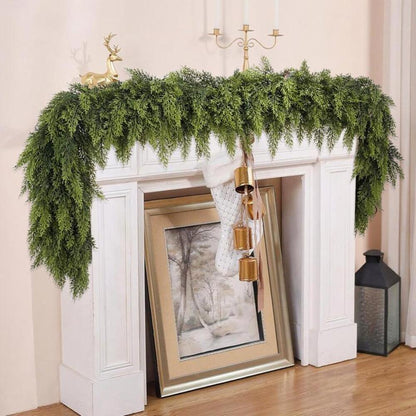 6 FT Artificial Cedar Garlands – Real Touch Winter Greenery for Holiday Décor